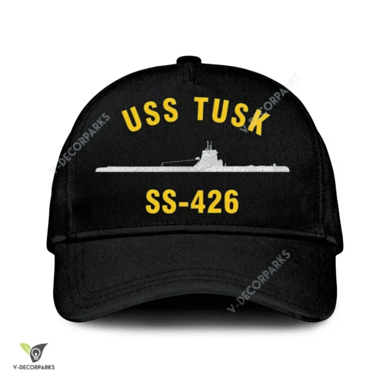 Uss Tusk Ss-426 Classic Baseball Cap Gift For Navy Veteran, Custom Print/embroidered Us Navy Ships Classic Cap