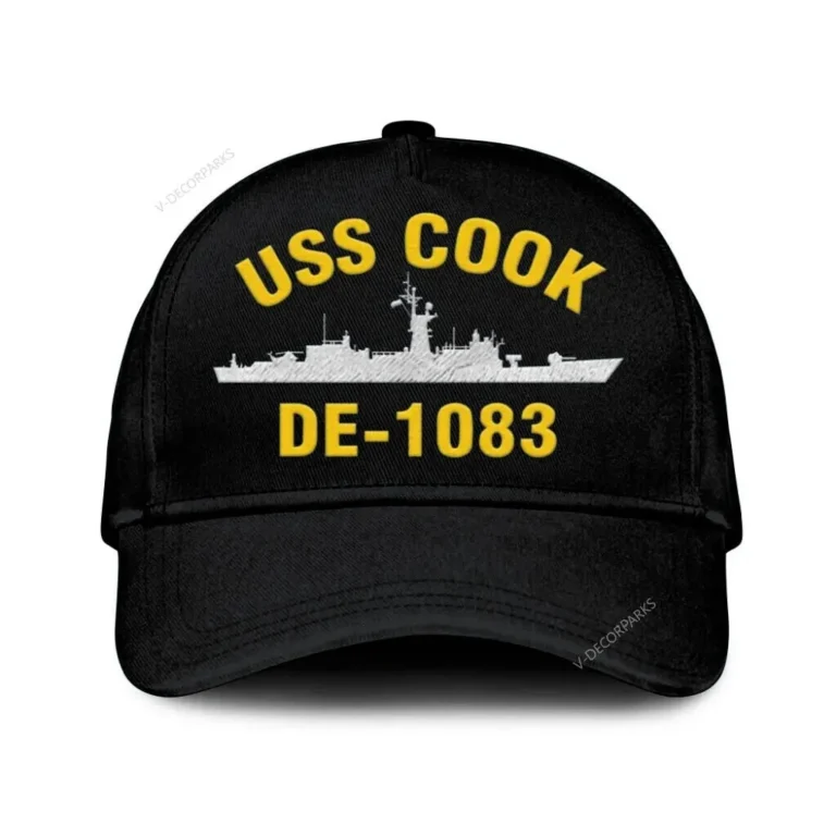 Uss Cook De-1083 Classic Cap, Custom Print/embroidered Us Navy Ships Classic Baseball Cap, Gift For Navy Veteran