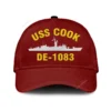Uss Cook De-1083 Classic Cap, Custom Print/embroidered Us Navy Ships Classic Baseball Cap, Gift For Navy Veteran