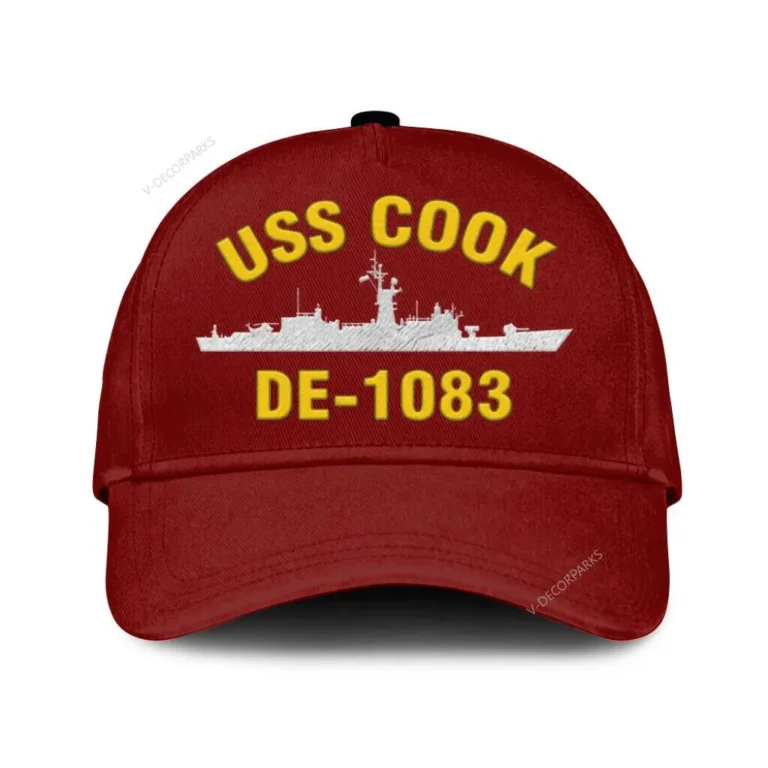 Uss Cook De-1083 Classic Cap, Custom Print/embroidered Us Navy Ships Classic Baseball Cap, Gift For Navy Veteran