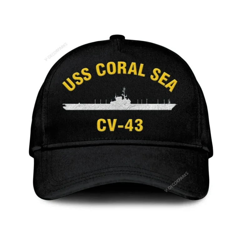 Uss Coral Sea Cv-43 Classic Cap, Custom Print/embroidered Us Navy Ships Classic Baseball Cap, Gift For Navy Veteran