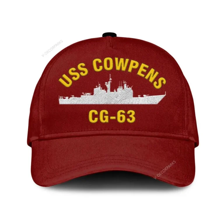 Uss Cowpens Cg-63 Classic Cap, Custom Print/embroidered Us Navy Ships Classic Baseball Cap, Gift For Navy Veteran