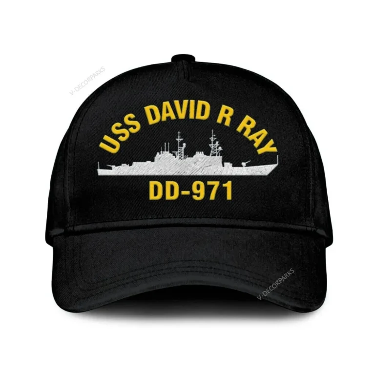 Uss David R Ray Dd-971 Classic Cap, Custom Print/embroidered Us Navy Ships Classic Baseball Cap, Gift For Navy Veteran