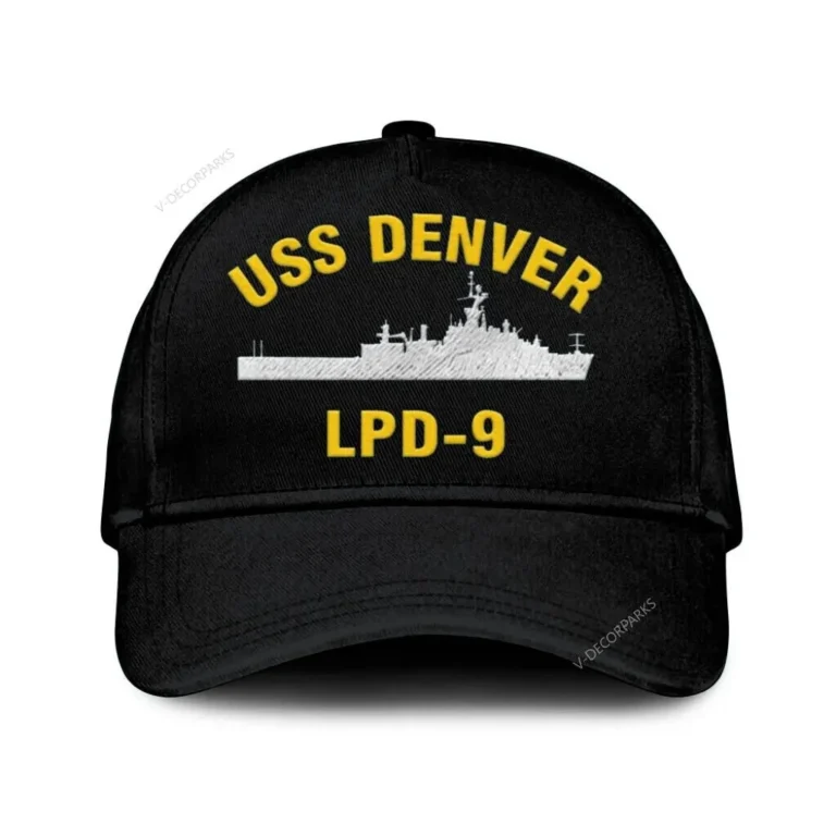 Uss Denver Lpd-9 Classic Cap, Custom Print/embroidered Us Navy Ships Classic Baseball Cap, Gift For Navy Veteran