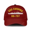 Uss Cushing Dd-797 Classic Cap, Custom Print/embroidered Us Navy Ships Classic Baseball Cap, Gift For Navy Veteran