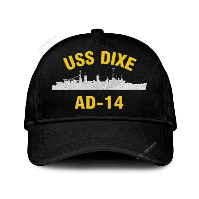 Uss Dixie Ad-14 Classic Cap, Custom Print/embroidered Us Navy Ships Classic Baseball Cap, Gift For Navy Veteran