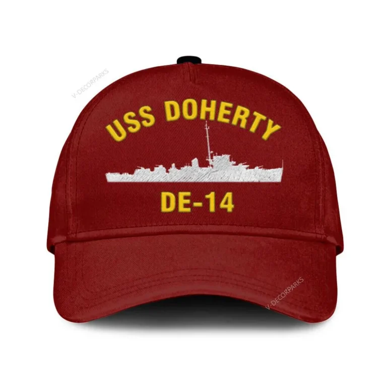 Uss Doherty De-14 Classic Cap, Custom Print/embroidered Us Navy Ships Classic Baseball Cap, Gift For Navy Veteran