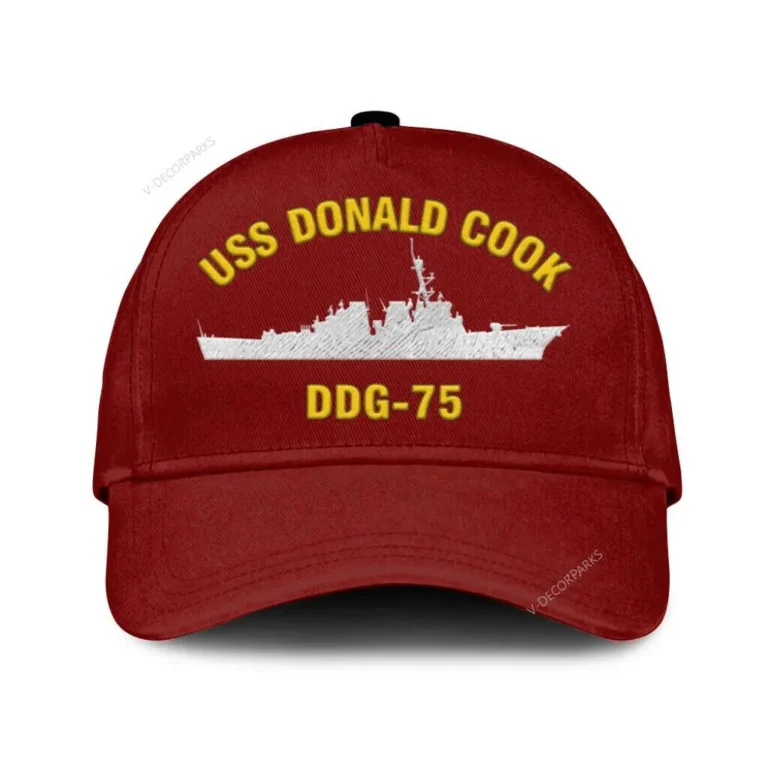 Uss Donald Cook Ddg-75 Classic Cap, Custom Print/embroidered Us Navy Ships Classic Baseball Cap, Gift For Navy Veteran