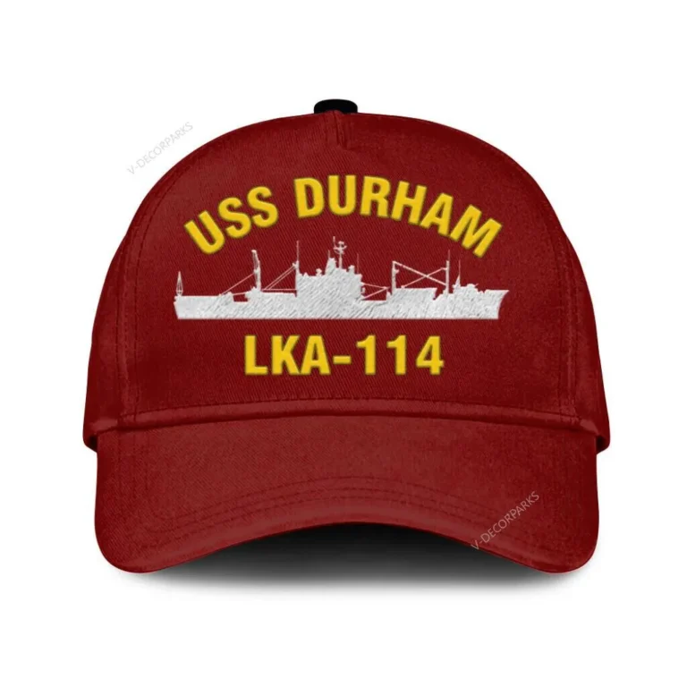 Uss Durham (lka-114) Classic Cap, Custom Print/embroidered Us Navy Ships Classic Baseball Cap, Gift For Navy Veteran