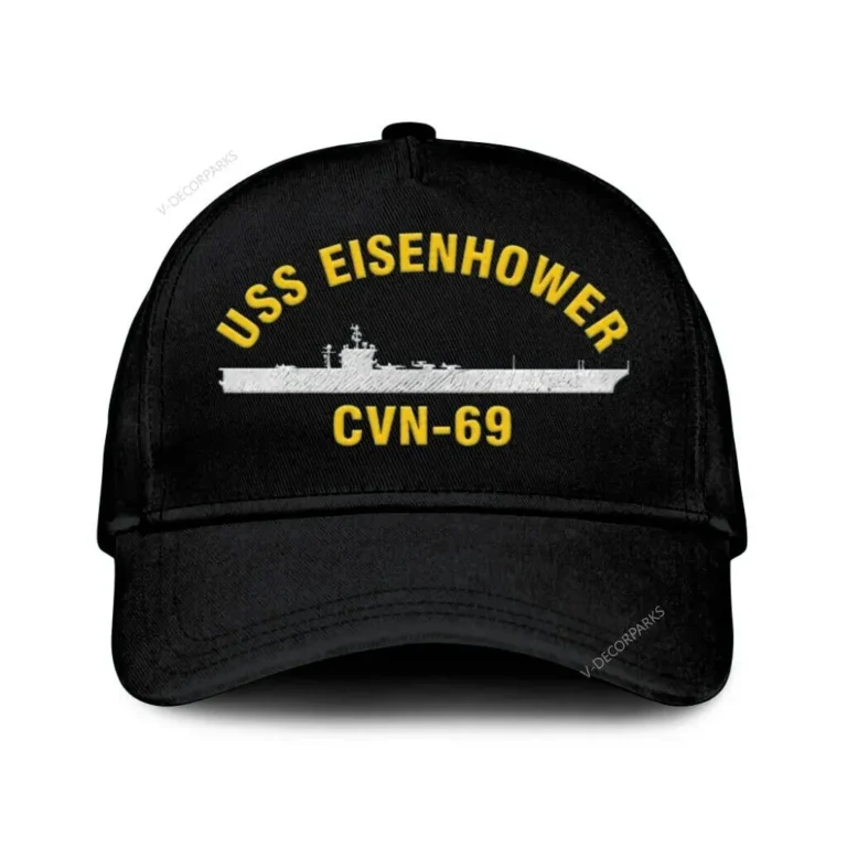 Uss Eisenhower Cvn 69 Classic Cap, Custom Print/embroidered Us Navy Ships Classic Baseball Cap, Gift For Navy Veteran