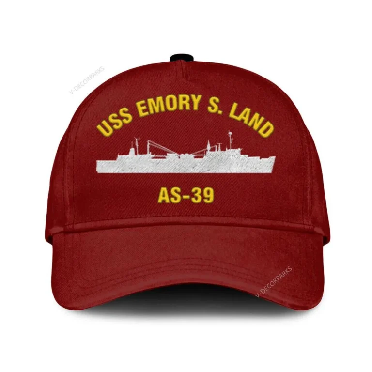 Uss Emory S. Land As-39 Classic Cap, Custom Print/embroidered Us Navy Ships Classic Baseball Cap, Gift For Navy Veteran