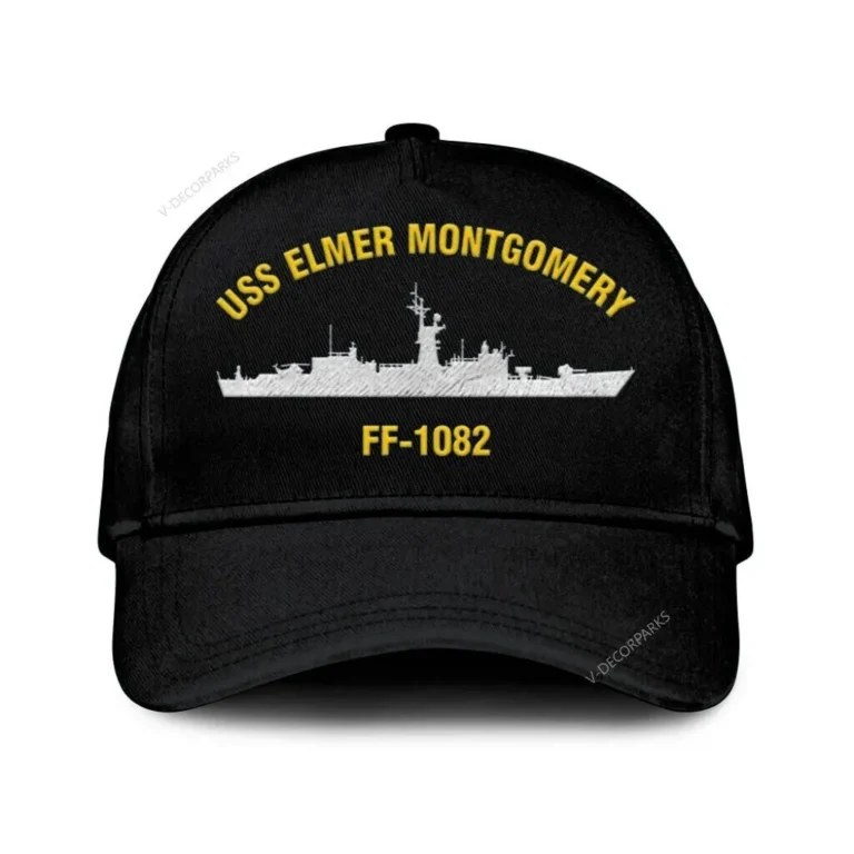 Uss Elmer Montgomery Ff-1082 Classic Cap, Custom Print/embroidered Us Navy Ships Classic Baseball Cap, Gift For Navy Veteran