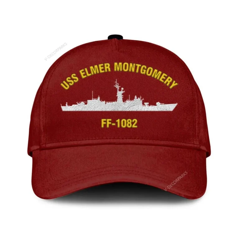 Uss Elmer Montgomery Ff-1082 Classic Cap, Custom Print/embroidered Us Navy Ships Classic Baseball Cap, Gift For Navy Veteran