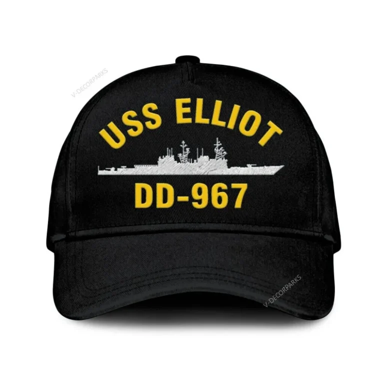 Uss Elliot Dd-967 Classic Cap, Custom Print/embroidered Us Navy Ships Classic Baseball Cap, Gift For Navy Veteran