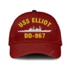 Uss Elliot Dd-967 Classic Cap, Custom Print/embroidered Us Navy Ships Classic Baseball Cap, Gift For Navy Veteran