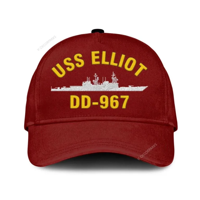Uss Elliot Dd-967 Classic Cap, Custom Print/embroidered Us Navy Ships Classic Baseball Cap, Gift For Navy Veteran