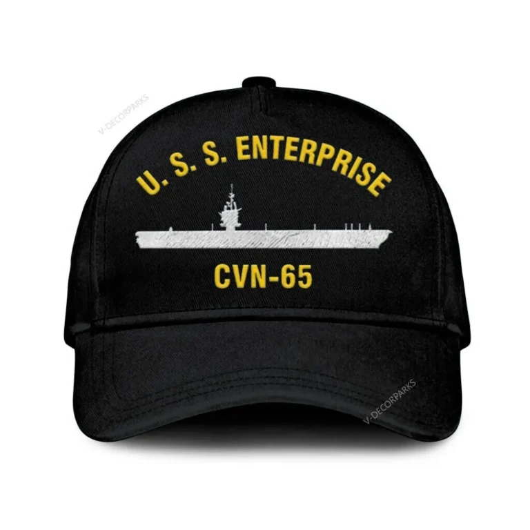 Uss Enterprise Cvn-65 Classic Cap, Custom Print/embroidered Us Navy Ships Classic Baseball Cap, Gift For Navy Veteran
