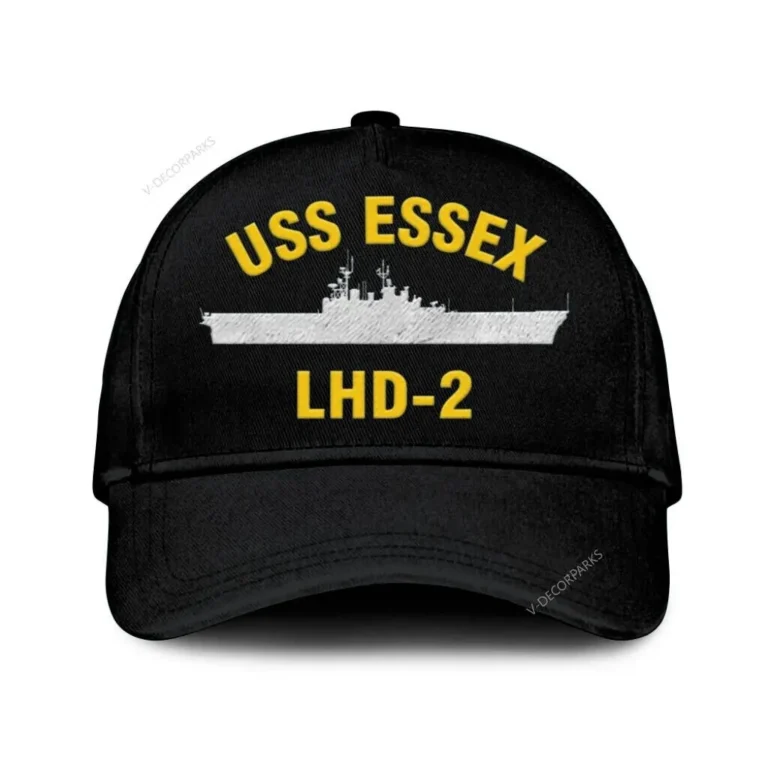 Uss Essex Lhd-2 Classic Cap, Custom Print/embroidered Us Navy Ships Classic Baseball Cap, Gift For Navy Veteran