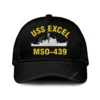 Uss Excel Mso-439 Classic Cap, Custom Print/embroidered Us Navy Ships Classic Baseball Cap, Gift For Navy Veteran