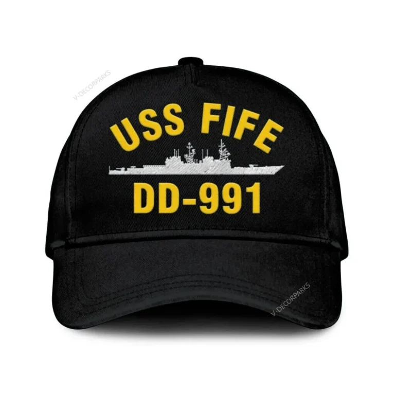 Uss Fife Dd-991 Classic Cap, Custom Print/embroidered Us Navy Ships Classic Baseball Cap, Gift For Navy Veteran