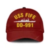 Uss Fife Dd-991 Classic Cap, Custom Print/embroidered Us Navy Ships Classic Baseball Cap, Gift For Navy Veteran
