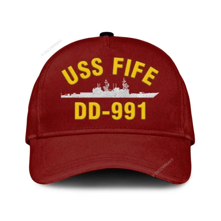 Uss Fife Dd-991 Classic Cap, Custom Print/embroidered Us Navy Ships Classic Baseball Cap, Gift For Navy Veteran