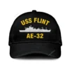 Uss Flint Ae-32 Classic Cap, Custom Print/embroidered Us Navy Ships Classic Baseball Cap, Gift For Navy Veteran
