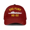 Uss Flint Ae-32 Classic Cap, Custom Print/embroidered Us Navy Ships Classic Baseball Cap, Gift For Navy Veteran