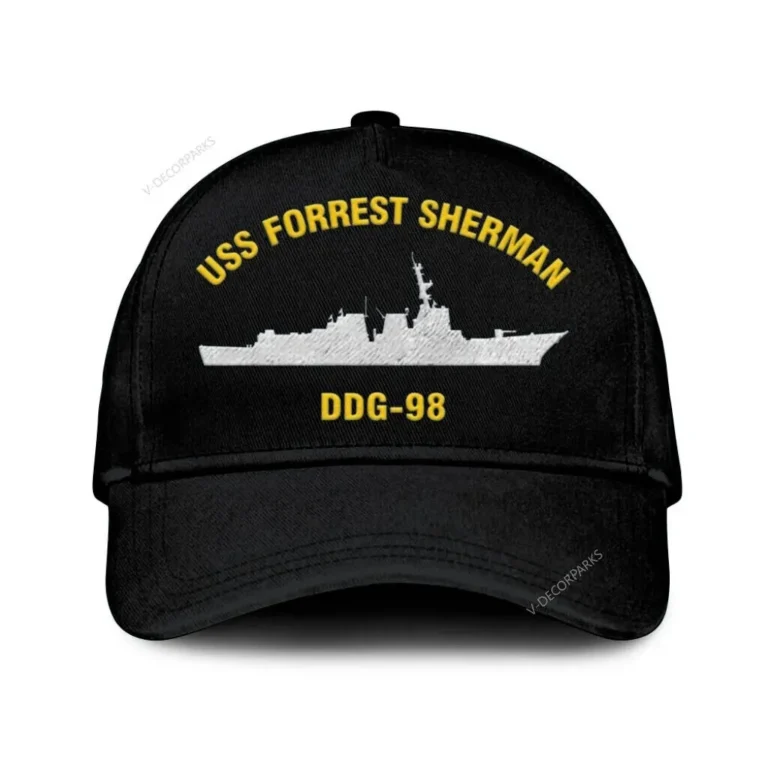 Uss Forrest Sherman Ddg-98 Classic Cap, Custom Print/embroidered Us Navy Ships Classic Baseball Cap, Gift For Navy Veteran