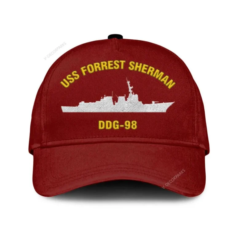 Uss Forrest Sherman Ddg-98 Classic Cap, Custom Print/embroidered Us Navy Ships Classic Baseball Cap, Gift For Navy Veteran