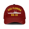 Uss Florida Bb-30 Classic Cap, Custom Print/embroidered Us Navy Ships Classic Baseball Cap, Gift For Navy Veteran