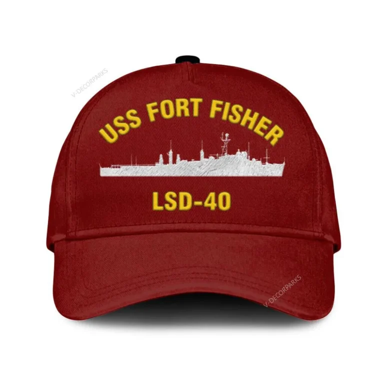 Uss Fort Fisher Lsd-40 Classic Cap, Custom Print/embroidered Us Navy Ships Classic Baseball Cap, Gift For Navy Veteran