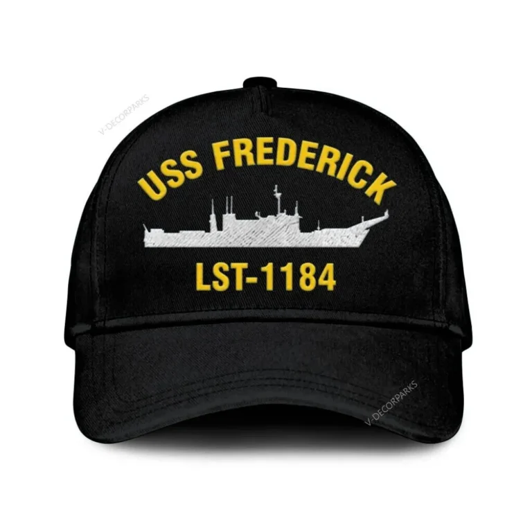 Uss Frederick Lst-1184 Classic Cap, Custom Print/embroidered Us Navy Ships Classic Baseball Cap, Gift For Navy Veteran