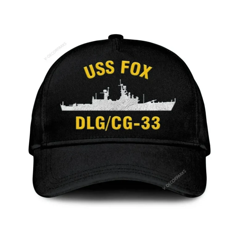 Uss Fox Dlg_cg 33 Classic Cap, Custom Print/embroidered Us Navy Ships Classic Baseball Cap, Gift For Navy Veteran