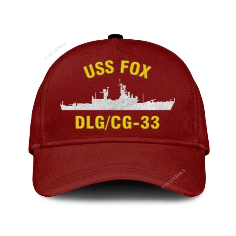 Uss Fox Dlg_cg 33 Classic Cap, Custom Print/embroidered Us Navy Ships Classic Baseball Cap, Gift For Navy Veteran