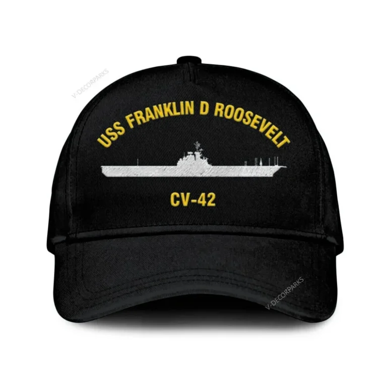 Uss Franklin D Roosevelt Cv-42 Classic Cap, Custom Print/embroidered Us Navy Ships Classic Baseball Cap, Gift For Navy Veteran