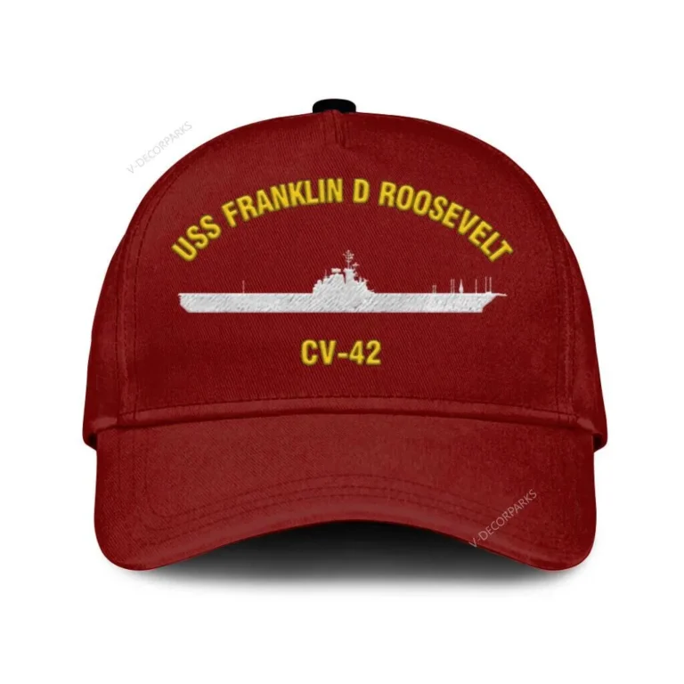 Uss Franklin D Roosevelt Cv-42 Classic Cap, Custom Print/embroidered Us Navy Ships Classic Baseball Cap, Gift For Navy Veteran