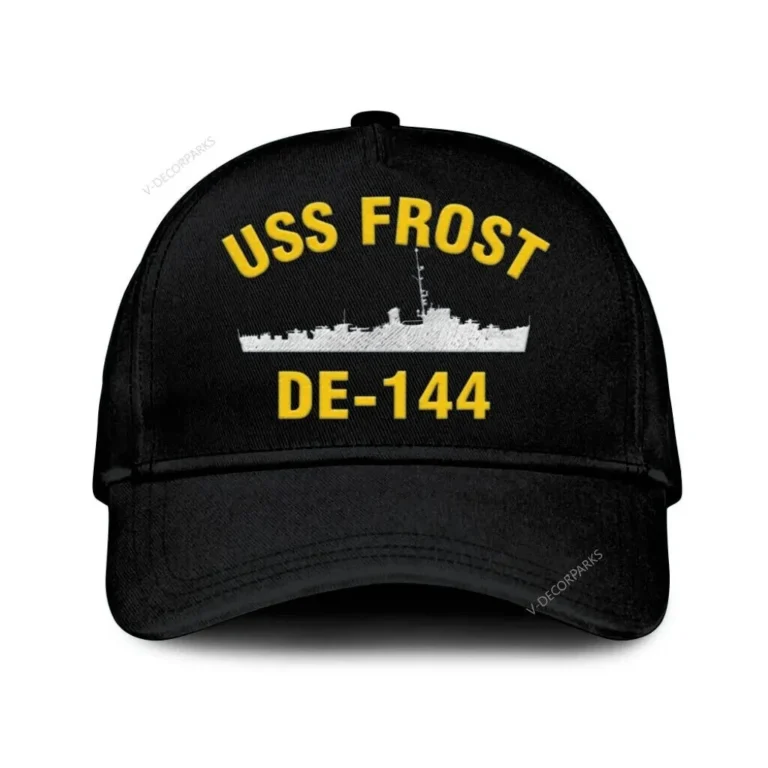 Uss Frost De-144 Classic Cap, Custom Print/embroidered Us Navy Ships Classic Baseball Cap, Gift For Navy Veteran