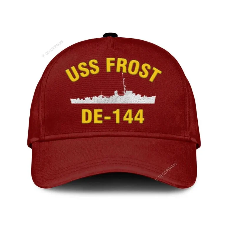 Uss Frost De-144 Classic Cap, Custom Print/embroidered Us Navy Ships Classic Baseball Cap, Gift For Navy Veteran