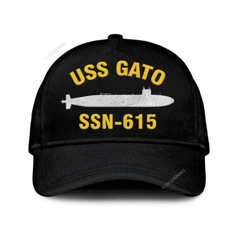Uss Gato Ssn - 615 Classic Cap, Custom Print/embroidered Us Navy Ships Classic Baseball Cap, Gift For Navy Veteran