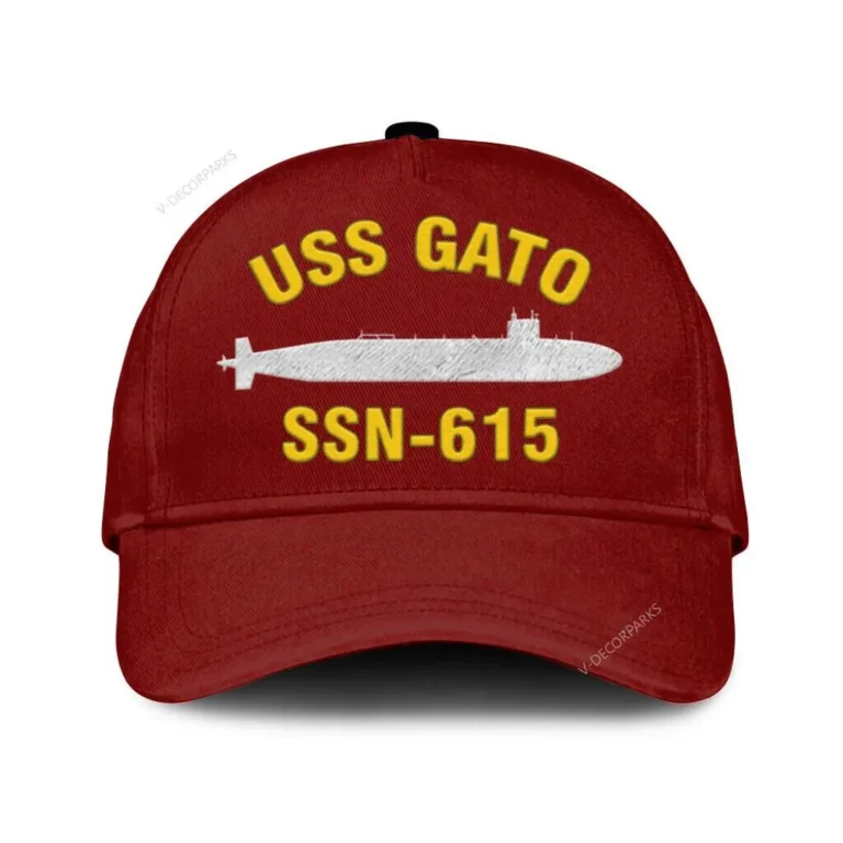 Uss Gato Ssn - 615 Classic Cap, Custom Print/embroidered Us Navy Ships Classic Baseball Cap, Gift For Navy Veteran