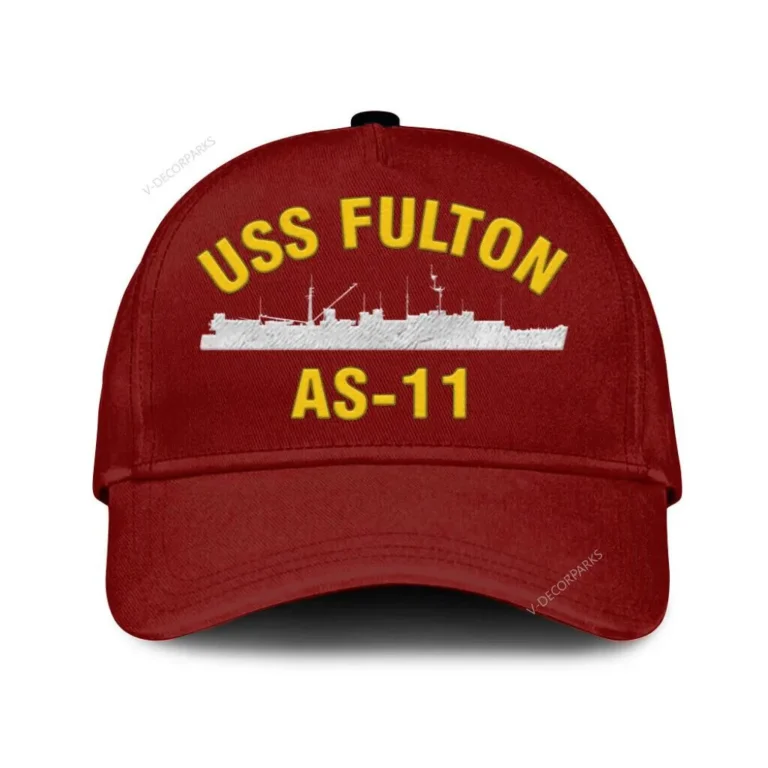 Uss Fulton As-11 Classic Cap, Custom Print/embroidered Us Navy Ships Classic Baseball Cap, Gift For Navy Veteran