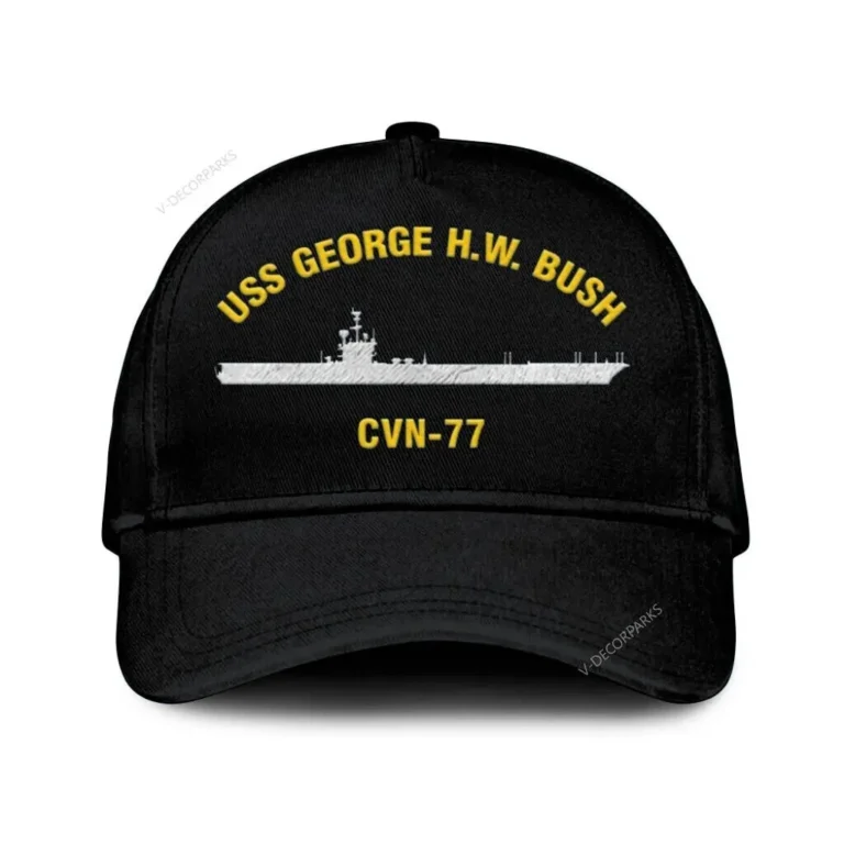 Uss George H.w. Bush Cvn 77 Classic Cap, Custom Print/embroidered Us Navy Ships Classic Baseball Cap, Gift For Navy Veteran