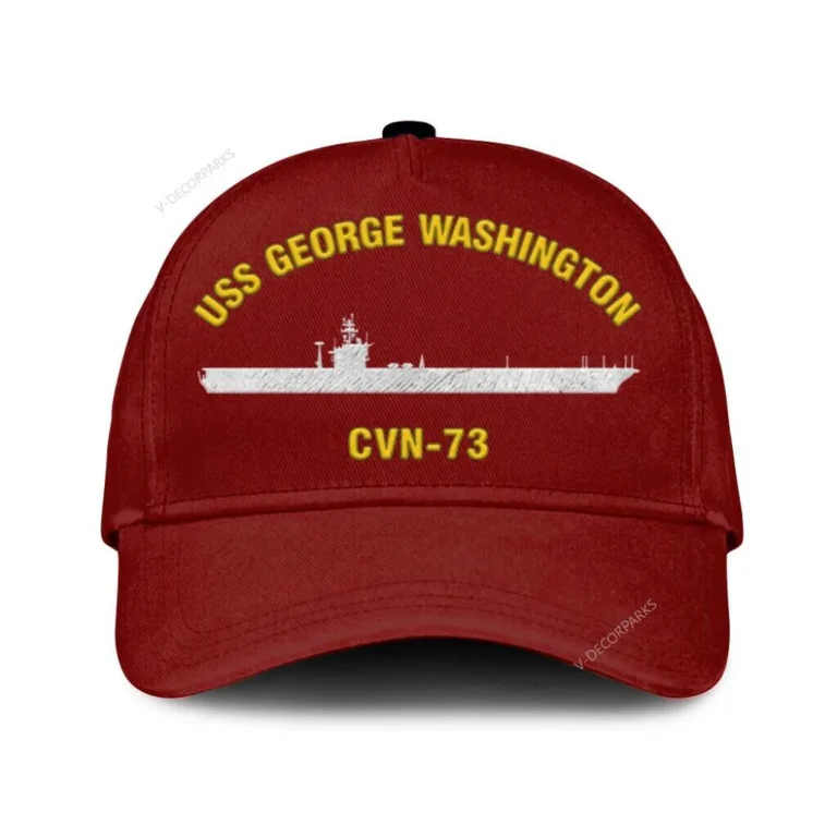 Uss George Washington Cvn-73 Classic Cap, Custom Print/embroidered Us Navy Ships Classic Baseball Cap, Gift For Navy Veteran