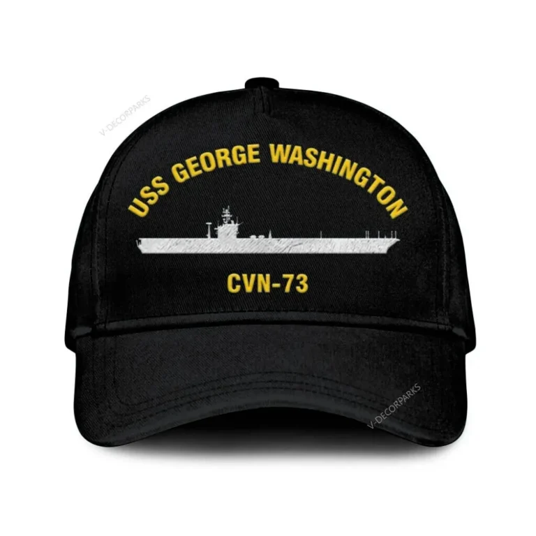 Uss George Washington Cvn-73(1) Classic Cap, Custom Print/embroidered Us Navy Ships Classic Baseball Cap, Gift For Navy Veteran