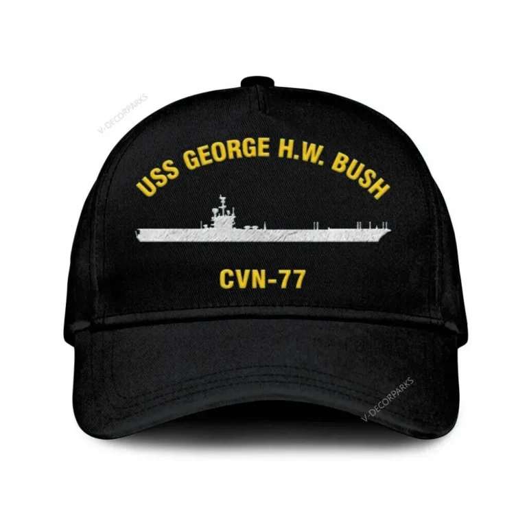 Uss George H.w. Bush Cvn-77 Classic Cap, Custom Print/embroidered Us Navy Ships Classic Baseball Cap, Gift For Navy Veteran