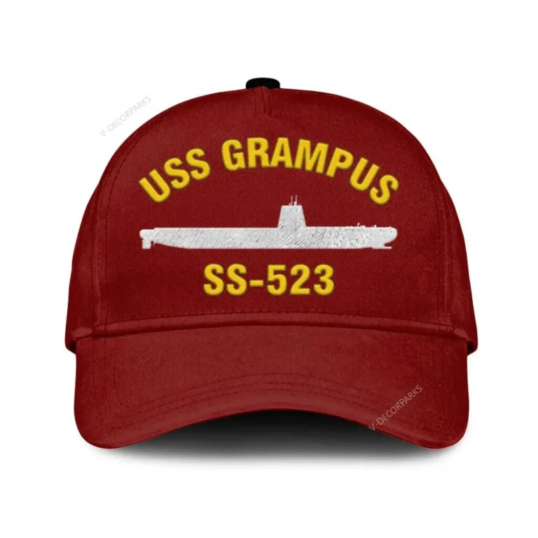 Uss Grampus Ss-523 Classic Cap, Custom Print/embroidered Us Navy Ships Classic Baseball Cap, Gift For Navy Veteran