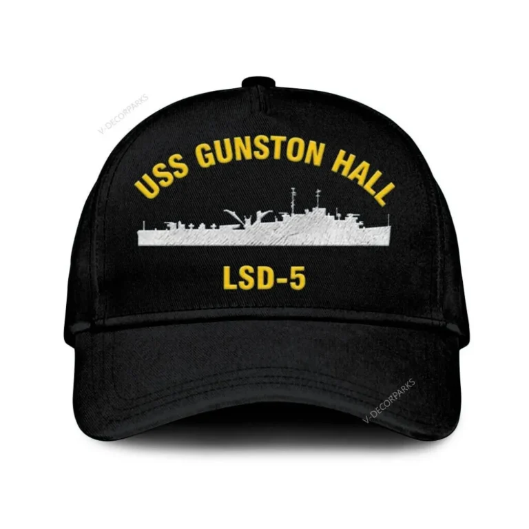 Uss Gunston Hall Lsd-5 Classic Cap, Custom Print/embroidered Us Navy Ships Classic Baseball Cap, Gift For Navy Veteran