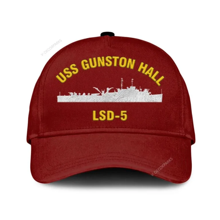 Uss Gunston Hall Lsd-5 Classic Cap, Custom Print/embroidered Us Navy Ships Classic Baseball Cap, Gift For Navy Veteran