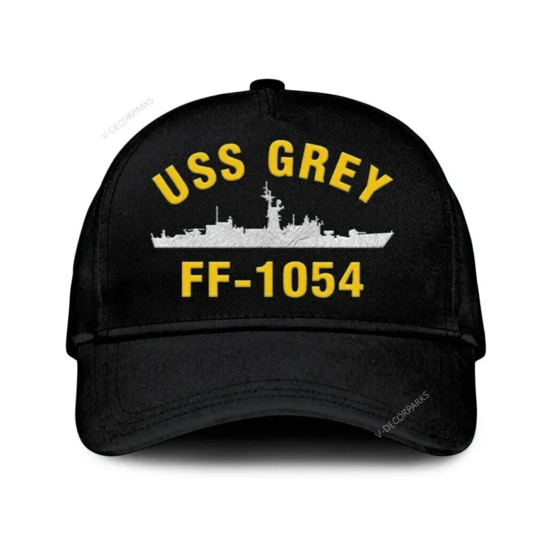 Uss Grey Ff-1054 Classic Cap, Custom Print/embroidered Us Navy Ships Classic Baseball Cap, Gift For Navy Veteran